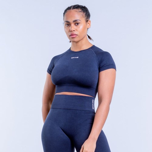 DFYNE Valkyrie Acid Wash Crop Top Charcoal | 365479FYV