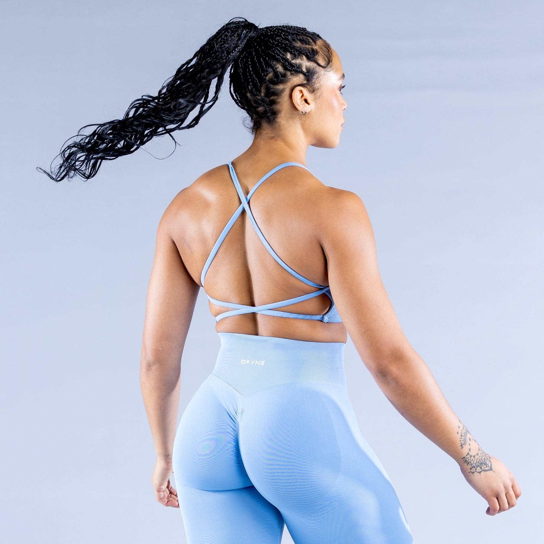 YINLAN B38 Womens Shockproof Blue Sports Bra Back Fitness