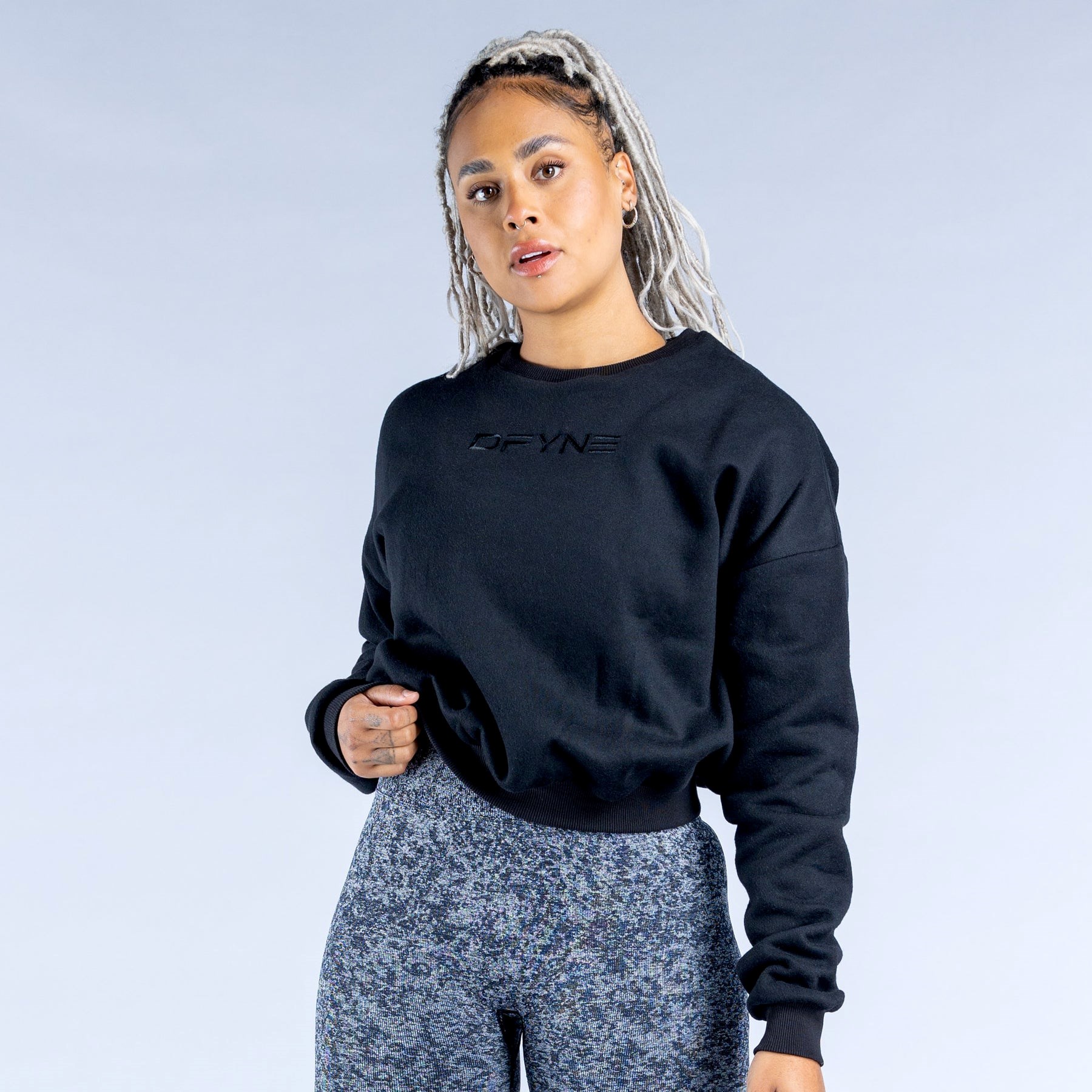 DFYNE Luxe Revive Crop Tröja Svarta | 258039TBK