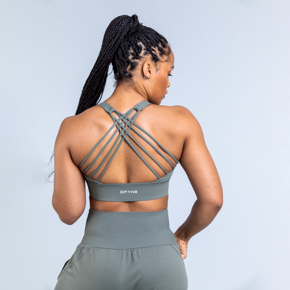 DFYNE Origin Medium-Support Sports Bra Gröna | 901237GWI