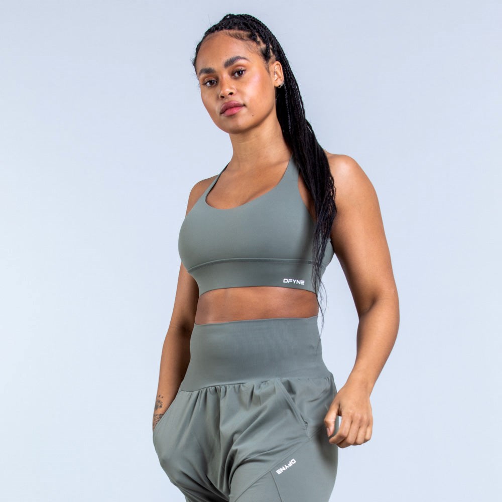 DFYNE Origin Medium-Support Sports Bra Gröna | 901237GWI