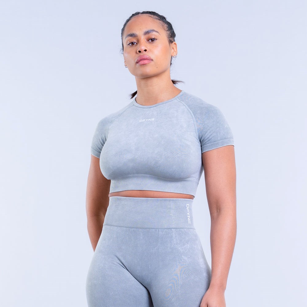 DFYNE Valkyrie Acid Wash Crop Top Gröna | 137459TDM