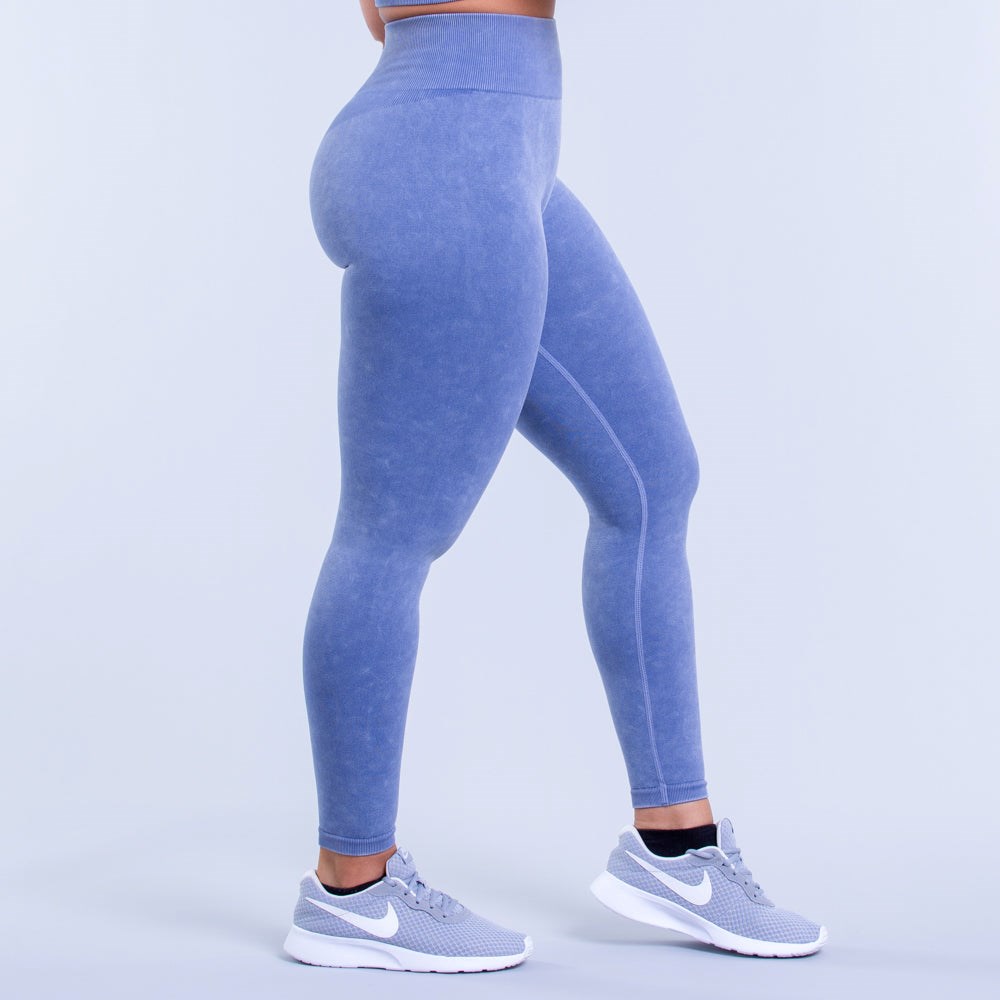 DFYNE Valkyrie Acid Wash Leggings Mörkblå | 756019VYS