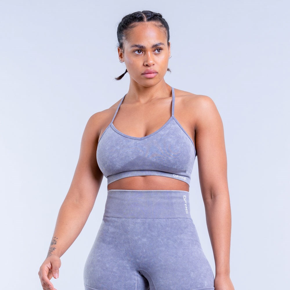 DFYNE Valkyrie Acid Wash Sports Bra Grå | 936402UWH