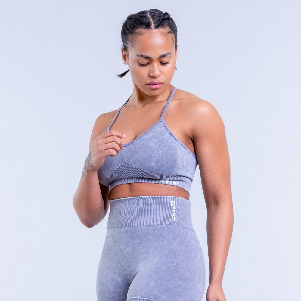 DFYNE Valkyrie Acid Wash Sports Bra Grå | 936402UWH